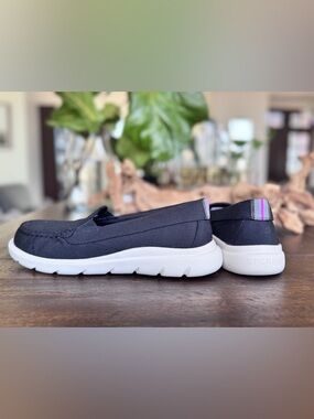 Sperry Navy Slip-On Loafer with White Sole